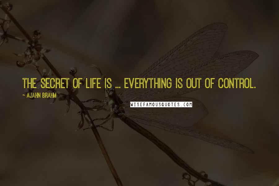 Ajahn Brahm quotes: The secret of life is ... everything is out of control.