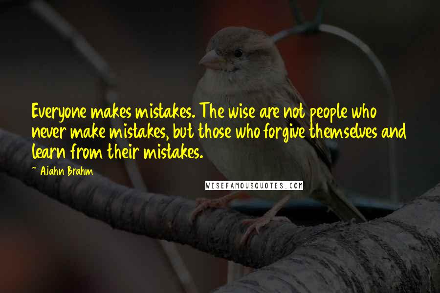 Ajahn Brahm quotes: Everyone makes mistakes. The wise are not people who never make mistakes, but those who forgive themselves and learn from their mistakes.