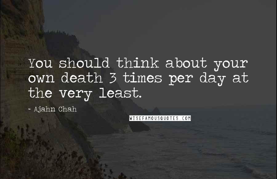 Ajahn Chah quotes: You should think about your own death 3 times per day at the very least.