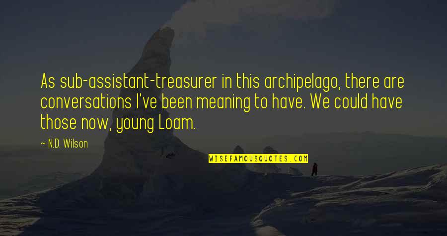 Ajani Mentor Quotes By N.D. Wilson: As sub-assistant-treasurer in this archipelago, there are conversations