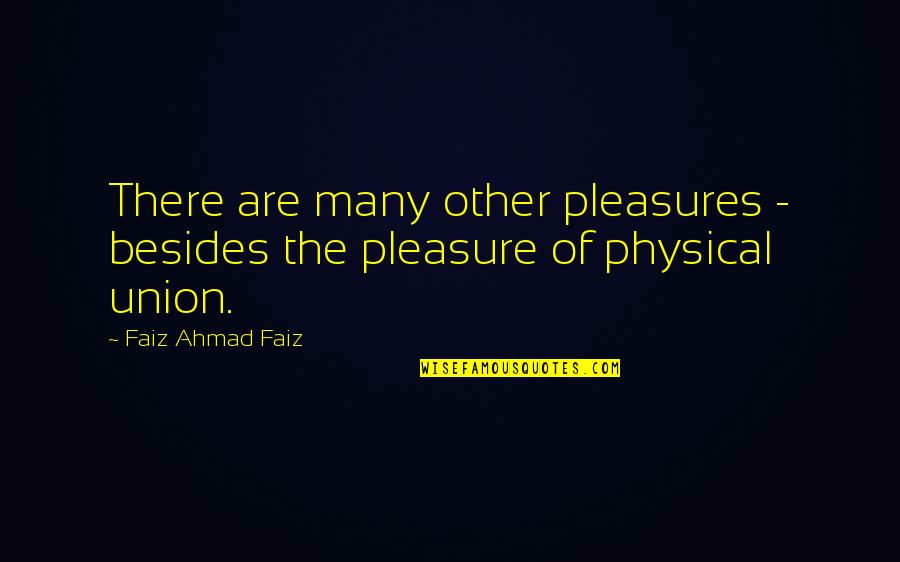 Ajdukovic Ecv Quotes By Faiz Ahmad Faiz: There are many other pleasures - besides the