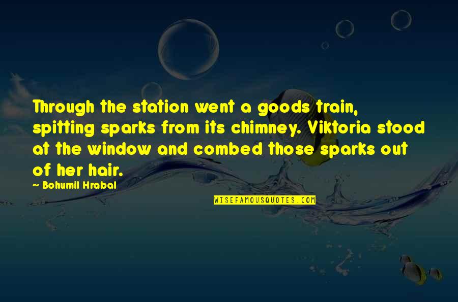 Ajicero Quotes By Bohumil Hrabal: Through the station went a goods train, spitting Ajicero Quotes By Bohumil Hrabal: Through the station went a goods train, spitting