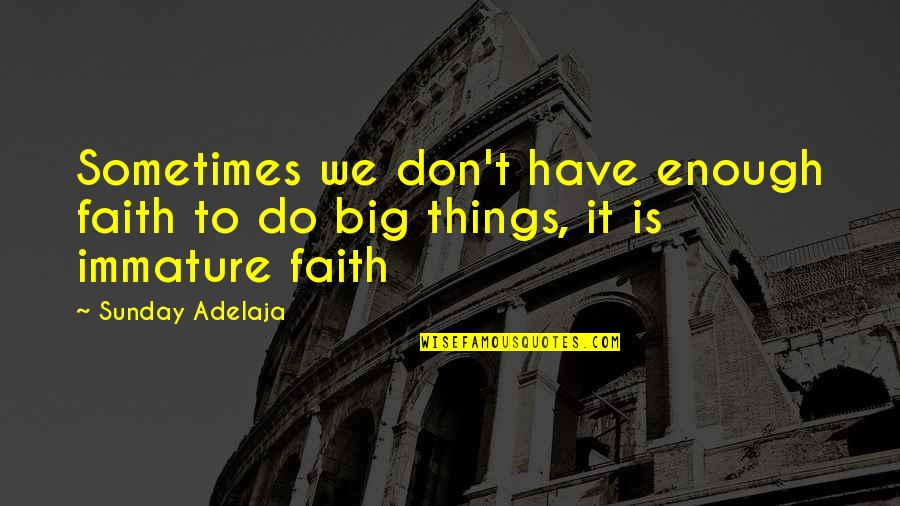 Ajin Quotes By Sunday Adelaja: Sometimes we don't have enough faith to do
