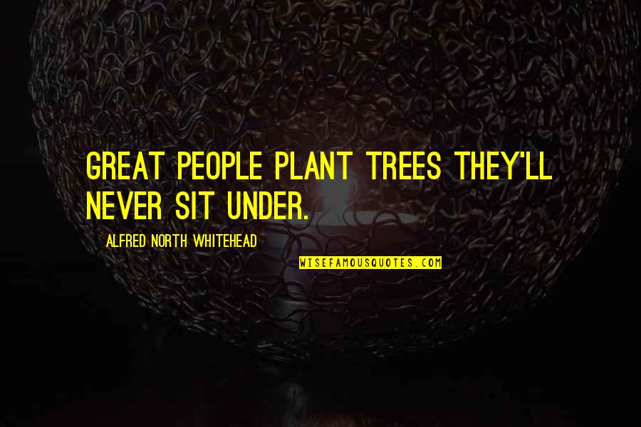 Ajudaris Quotes By Alfred North Whitehead: Great people plant trees they'll never sit under. Ajudaris Quotes By Alfred North Whitehead: Great people plant trees they'll never sit under.