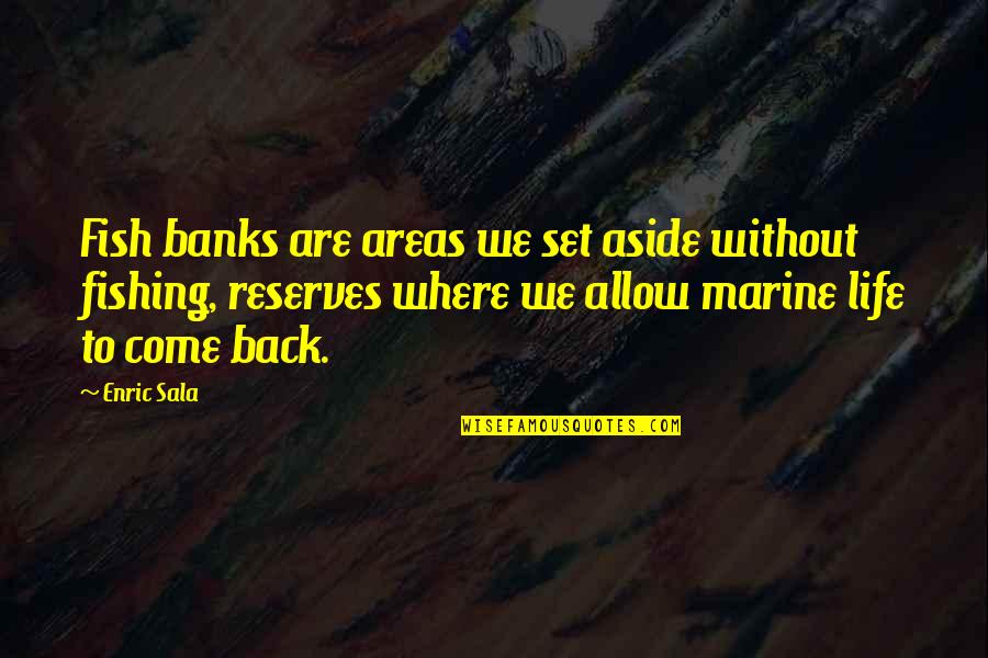 Ajun Perwira Quotes By Enric Sala: Fish banks are areas we set aside without Ajun Perwira Quotes By Enric Sala: Fish banks are areas we set aside without