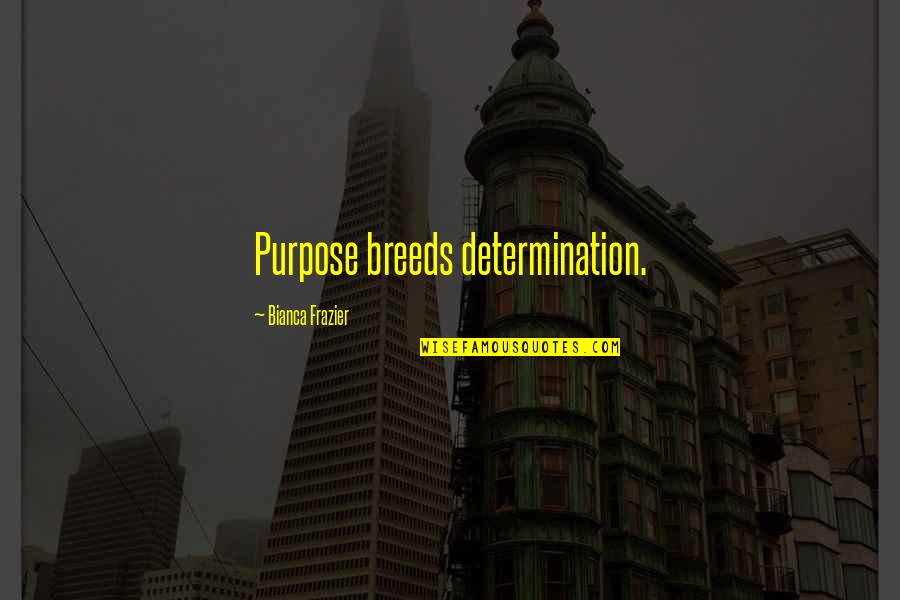 Ajunwa Kelechi Quotes By Bianca Frazier: Purpose breeds determination. Ajunwa Kelechi Quotes By Bianca Frazier: Purpose breeds determination.
