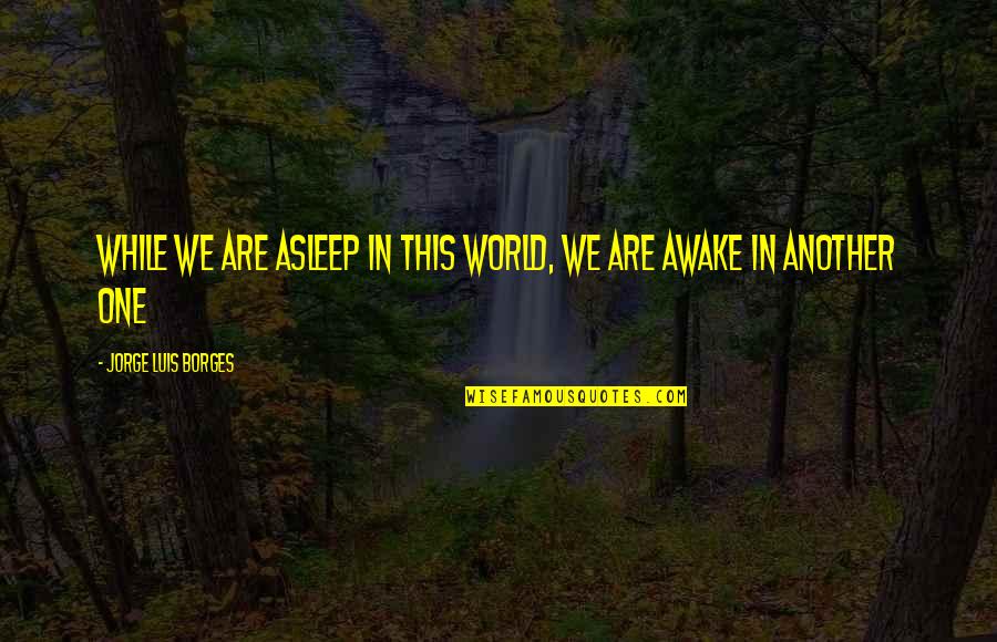 Ajusto Equipment Quotes By Jorge Luis Borges: While we are asleep in this world, we Ajusto Equipment Quotes By Jorge Luis Borges: While we are asleep in this world, we