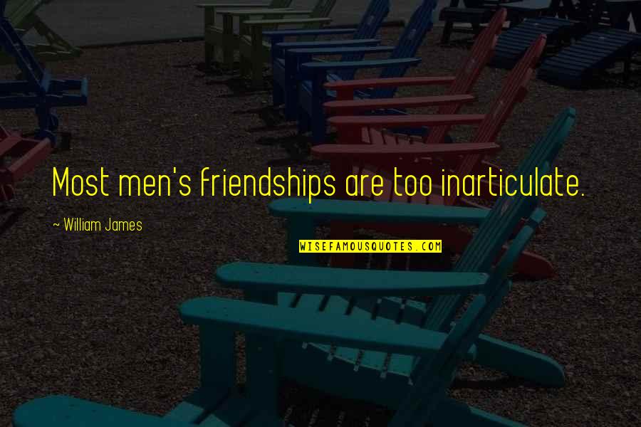 Ak Alar Quotes By William James: Most men's friendships are too inarticulate.