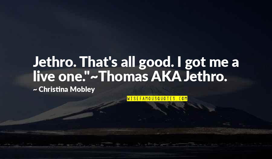 Aka Quotes By Christina Mobley: Jethro. That's all good. I got me a