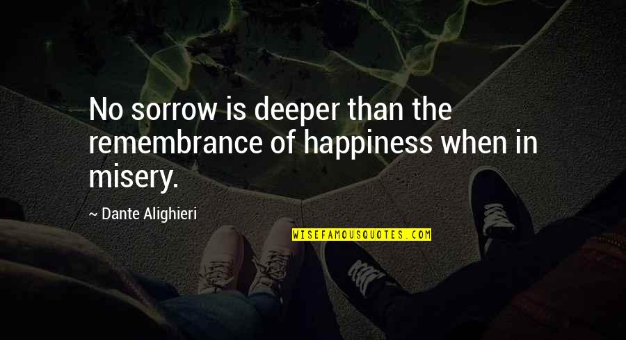Akad Quotes By Dante Alighieri: No sorrow is deeper than the remembrance of