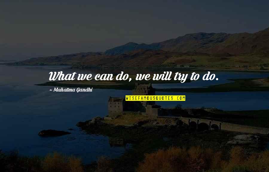 Akadema Elite Quotes By Mahatma Gandhi: What we can do, we will try to