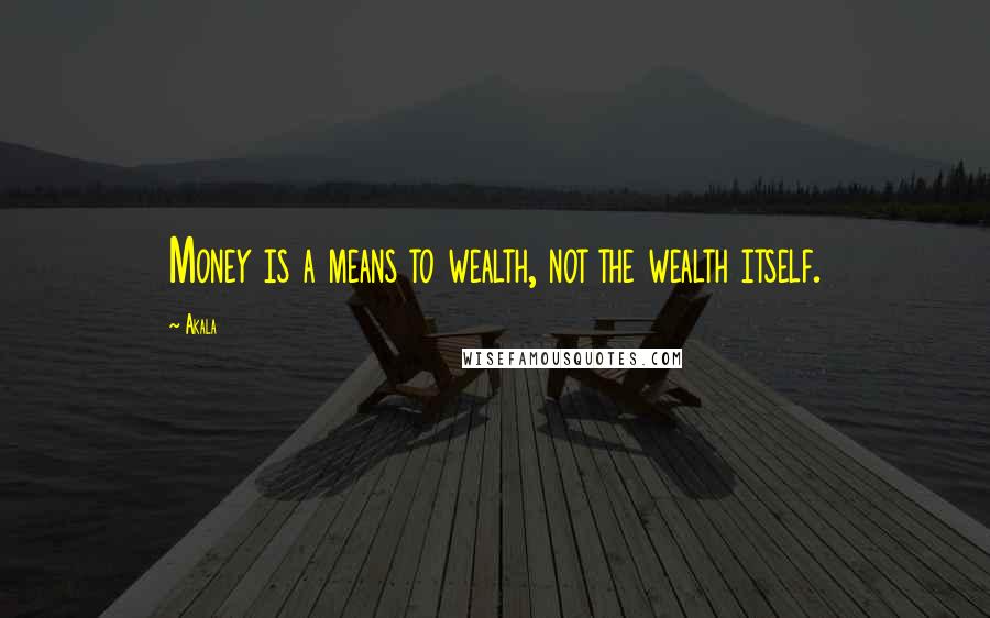 Akala quotes: Money is a means to wealth, not the wealth itself.