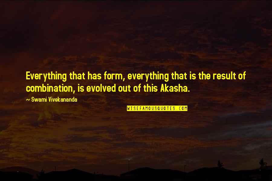 Akasha Quotes By Swami Vivekananda: Everything that has form, everything that is the
