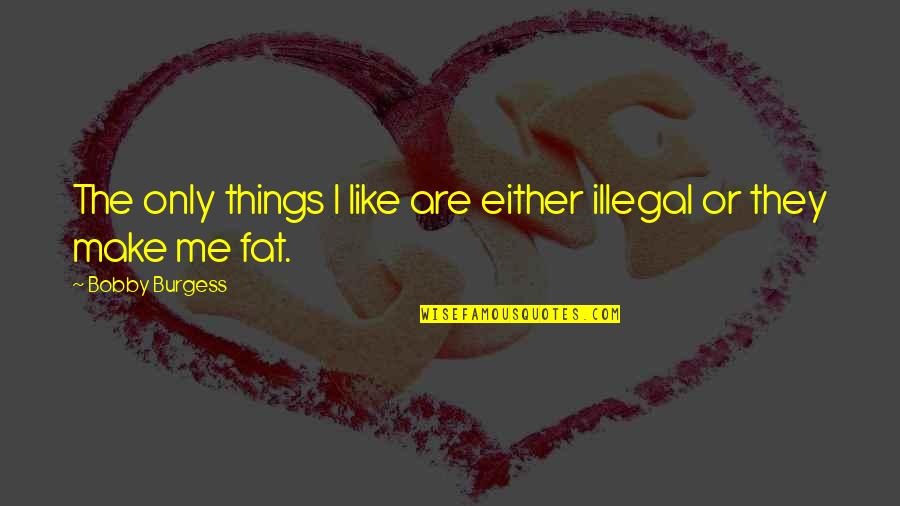 Akatasxeto Quotes By Bobby Burgess: The only things I like are either illegal Akatasxeto Quotes By Bobby Burgess: The only things I like are either illegal