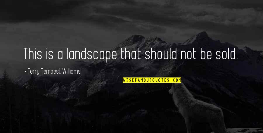 Akaylah Hayes Quotes By Terry Tempest Williams: This is a landscape that should not be