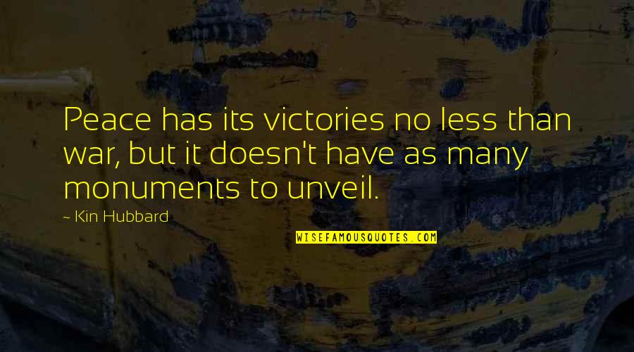 Akerly Quotes By Kin Hubbard: Peace has its victories no less than war,
