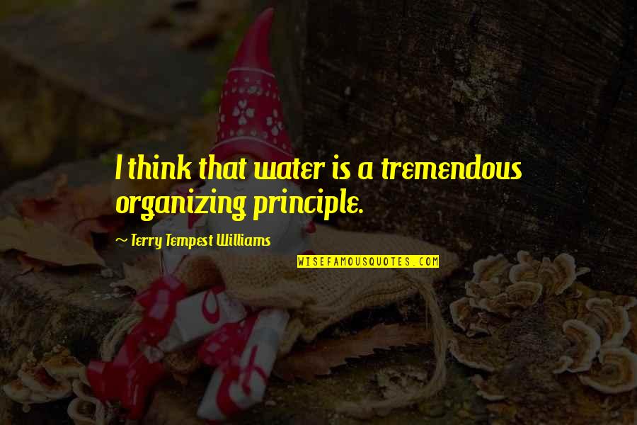 Akhilesh Quotes By Terry Tempest Williams: I think that water is a tremendous organizing