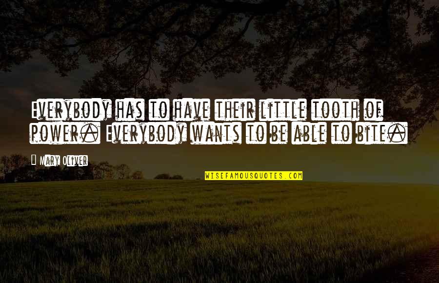 Akhlys Percy Quotes By Mary Oliver: Everybody has to have their little tooth of