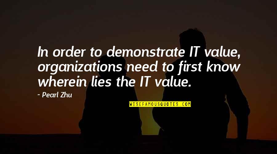 Akhurst Machinery Quotes By Pearl Zhu: In order to demonstrate IT value, organizations need Akhurst Machinery Quotes By Pearl Zhu: In order to demonstrate IT value, organizations need