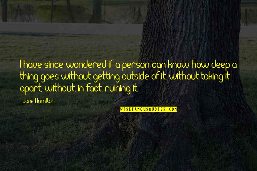 Akimmiann Quotes By Jane Hamilton: I have since wondered if a person can