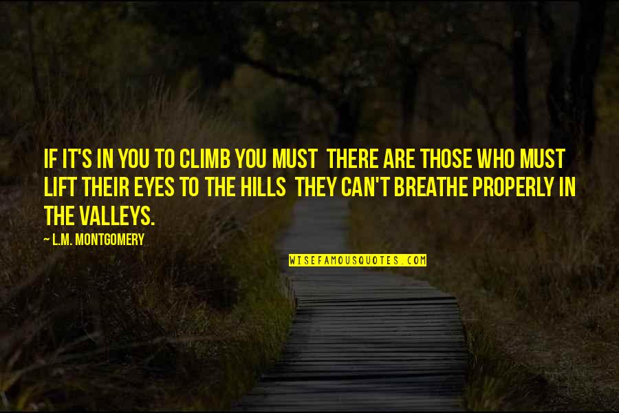 Akintunde Emiola Quotes By L.M. Montgomery: If it's IN you to climb you must