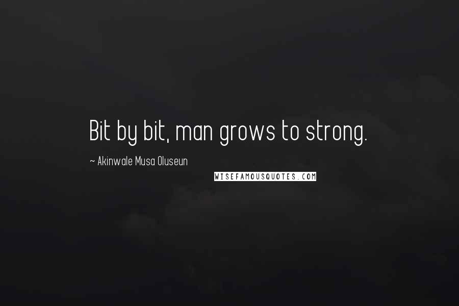 Akinwale Musa Oluseun quotes: Bit by bit, man grows to strong.