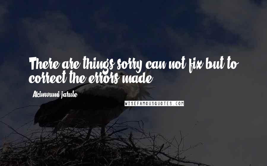 Akinwumi Jarule quotes: There are things sorry can not fix but to correct the errors made.