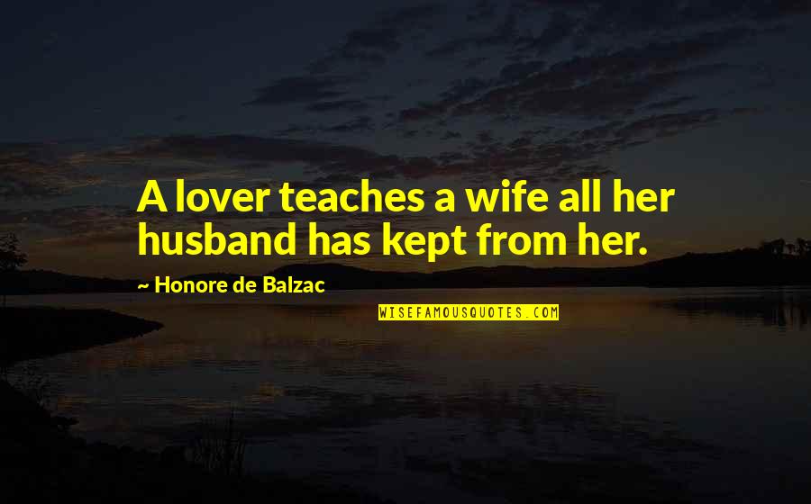 Akira Mado Quotes By Honore De Balzac: A lover teaches a wife all her husband