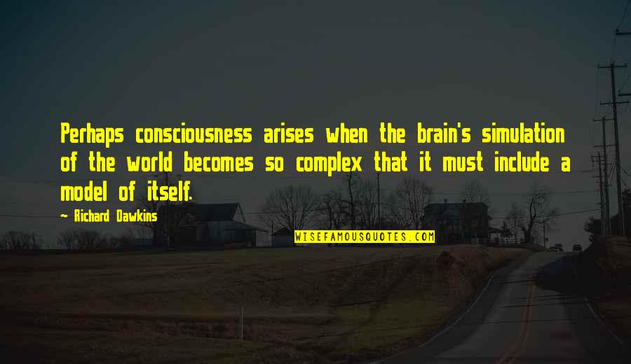 Akkant Quotes By Richard Dawkins: Perhaps consciousness arises when the brain's simulation of