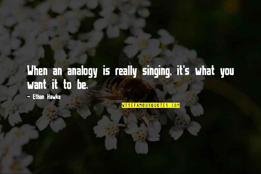 Aklc70rcb Quotes By Ethan Hawke: When an analogy is really singing, it's what
