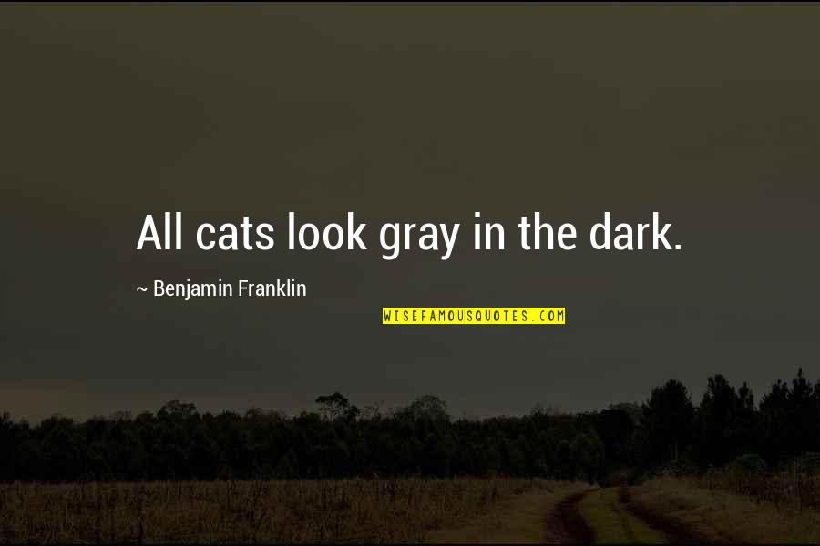 Ako Yung Tipong Quotes By Benjamin Franklin: All cats look gray in the dark. Ako Yung Tipong Quotes By Benjamin Franklin: All cats look gray in the dark.