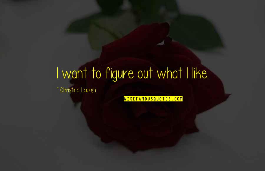 Akolade Quotes By Christina Lauren: I want to figure out what I like.