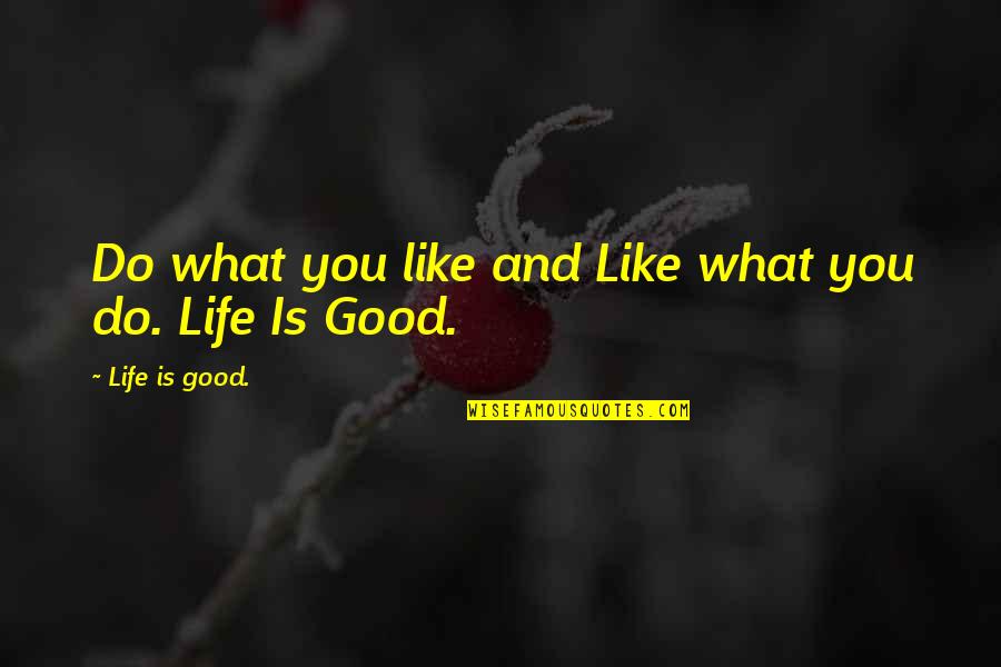 Akolade Quotes By Life Is Good.: Do what you like and Like what you