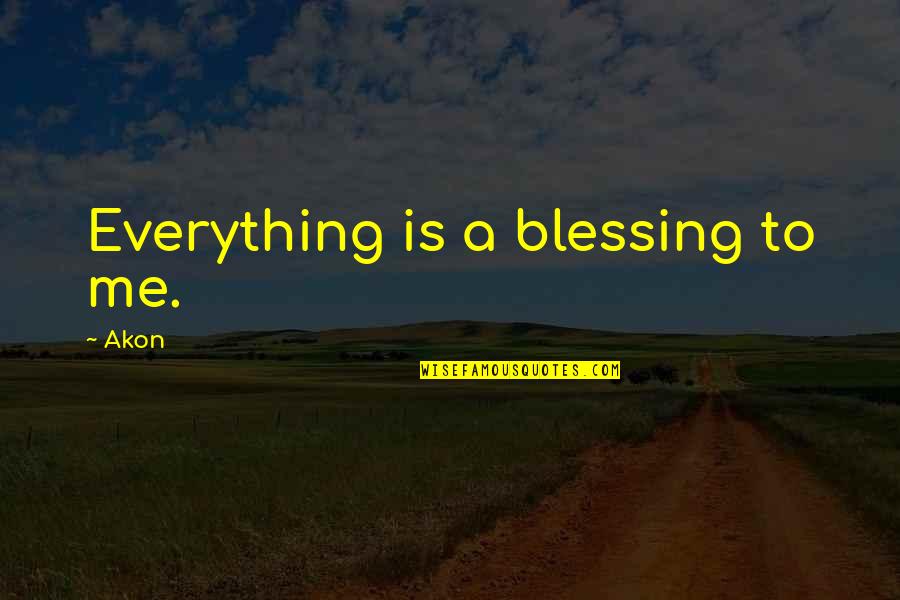 Akon Quotes By Akon: Everything is a blessing to me.
