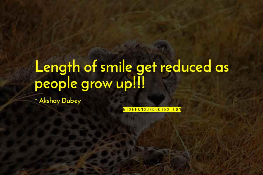 Akshay Quotes By Akshay Dubey: Length of smile get reduced as people grow