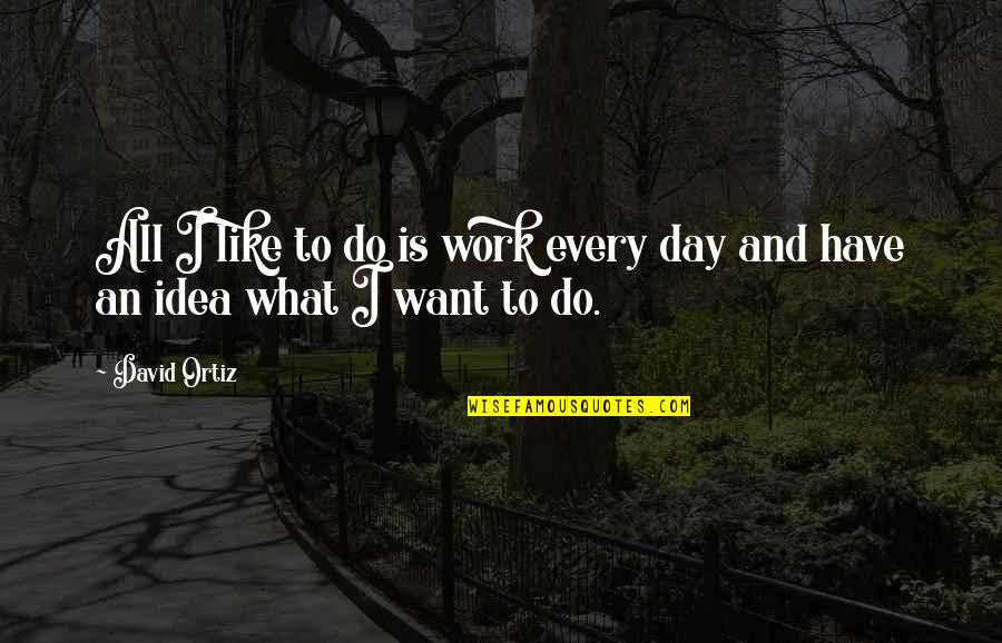 Al Anon Daily Quotes By David Ortiz: All I like to do is work every