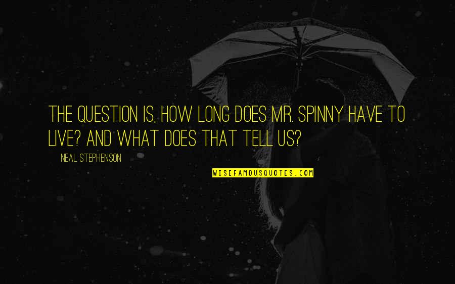 Al Balushi Oman Quotes By Neal Stephenson: The question is, how long does Mr. Spinny