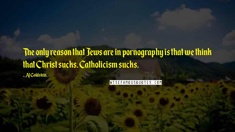 Al Goldstein quotes: The only reason that Jews are in pornography is that we think that Christ sucks. Catholicism sucks.