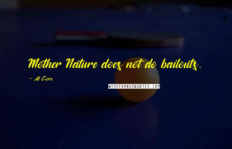Al Gore quotes: Mother Nature does not do bailouts.