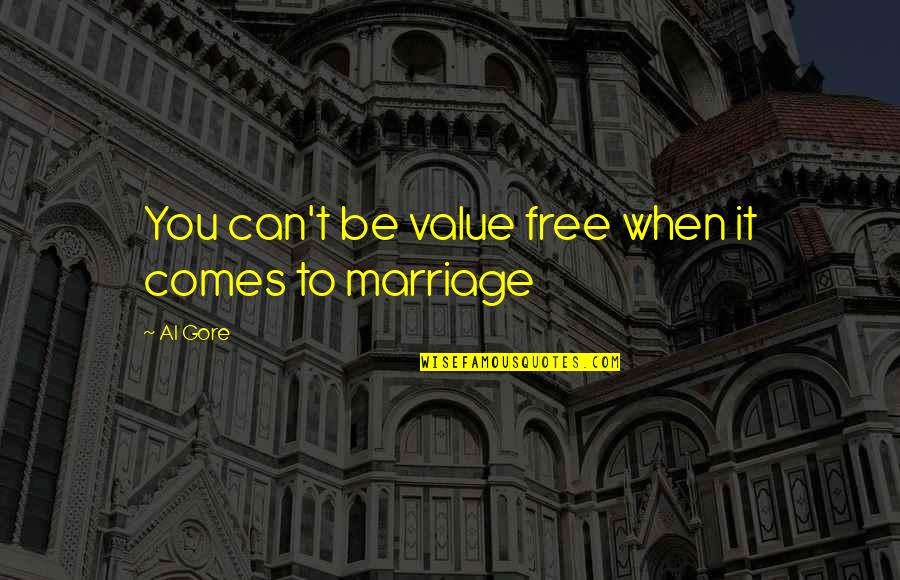 Al Gore Quotes By Al Gore: You can't be value free when it comes