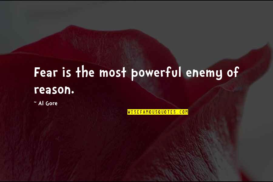 Al Gore's Quotes By Al Gore: Fear is the most powerful enemy of reason.