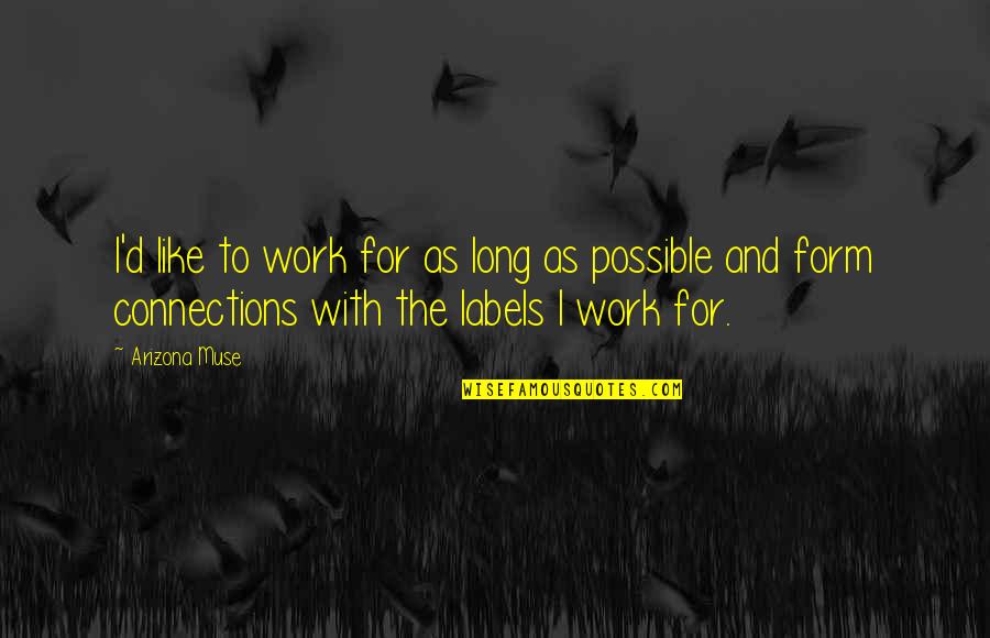 Al Kaabi Ready Quotes By Arizona Muse: I'd like to work for as long as