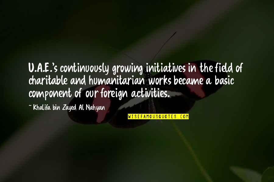 Al Khalifa Quotes By Khalifa Bin Zayed Al Nahyan: U.A.E.'s continuously growing initiatives in the field of Al Khalifa Quotes By Khalifa Bin Zayed Al Nahyan: U.A.E.'s continuously growing initiatives in the field of