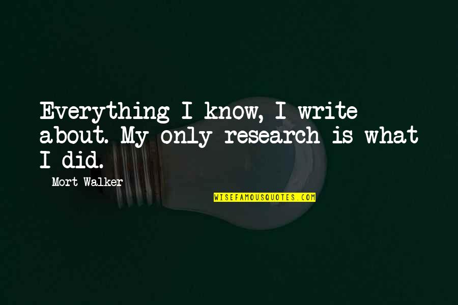 Al Macinnis Quotes By Mort Walker: Everything I know, I write about. My only