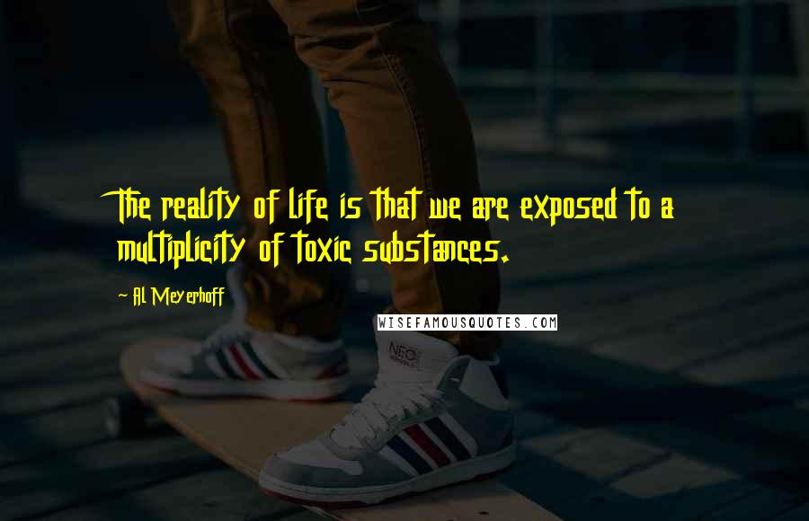 Al Meyerhoff quotes: The reality of life is that we are exposed to a multiplicity of toxic substances.