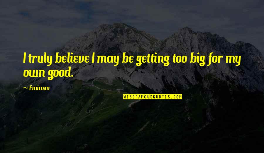 Al Sabbagh Gastro Quotes By Eminem: I truly believe I may be getting too