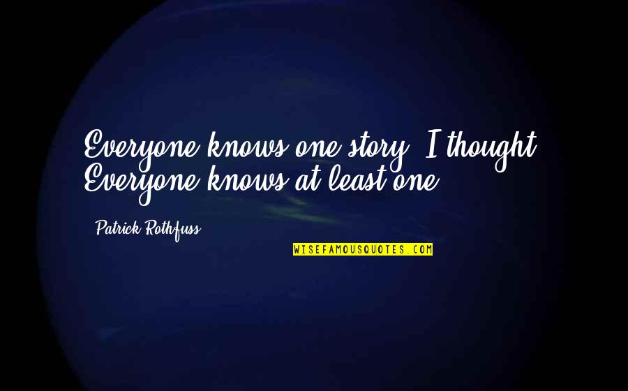 Al Sabbagh Trading Quotes By Patrick Rothfuss: Everyone knows one story, I thought. Everyone knows Al Sabbagh Trading Quotes By Patrick Rothfuss: Everyone knows one story, I thought. Everyone knows