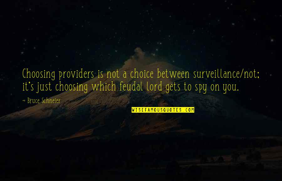 Al Shamil Quotes By Bruce Schneier: Choosing providers is not a choice between surveillance/not; Al Shamil Quotes By Bruce Schneier: Choosing providers is not a choice between surveillance/not;