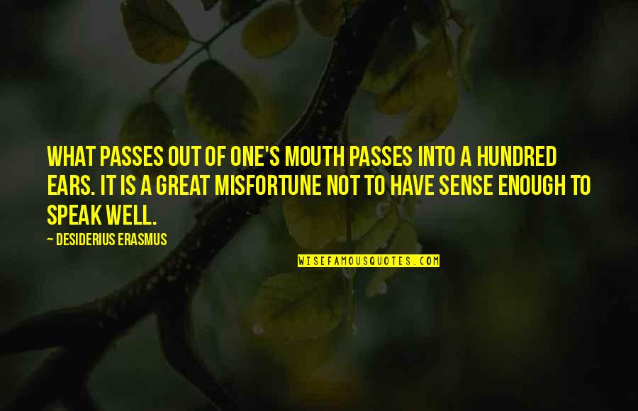 Al Zahrawi Quotes By Desiderius Erasmus: What passes out of one's mouth passes into