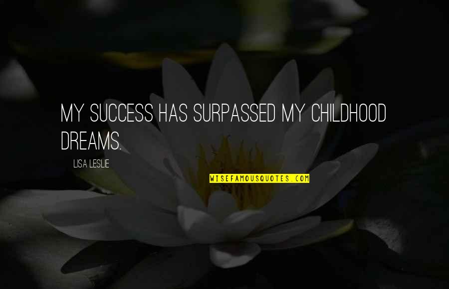 Aladdin Quid Pro Quo Quotes By Lisa Leslie: My success has surpassed my childhood dreams.